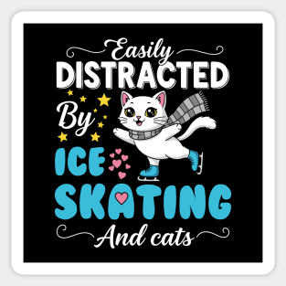 Easily Distracted by Ice Skating & Cats Sticker